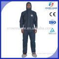 Wateroof Hygiene PP/PE Dark Blue Coverall with Hood